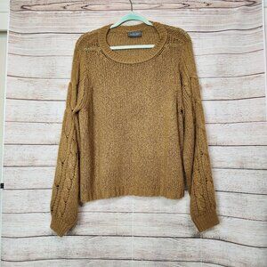 Wooden Ships Sweater Mohair Wool Cable Knit Brown Women's Size M/L
